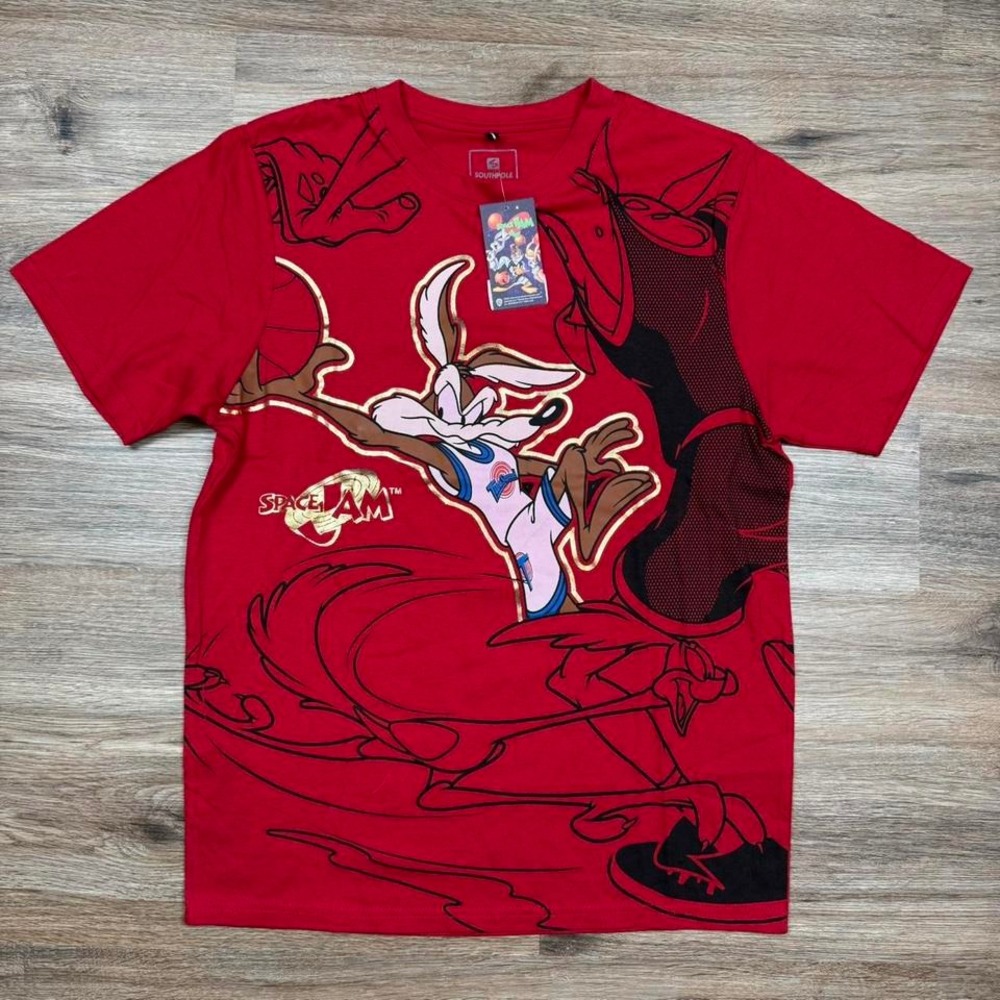 NWT southpole space jam AOP basketball red graphic tee